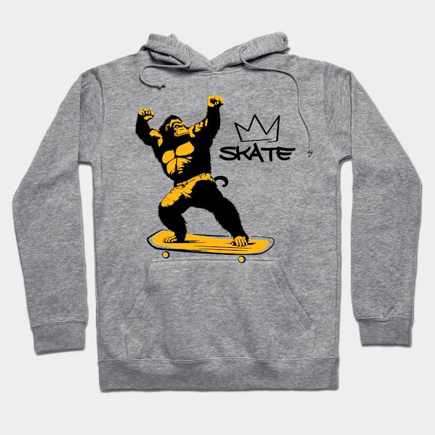 king skater gorilla Hoodie by lkn